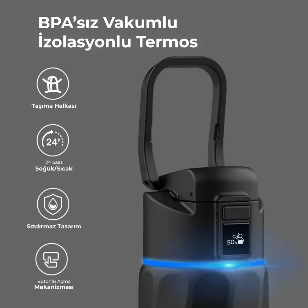 WaterH Boost Akıllı Termos 0.7L/24oz Siyah