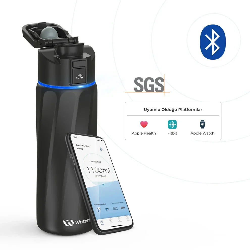 WaterH Boost Akıllı Termos 0.7L/24oz Siyah
