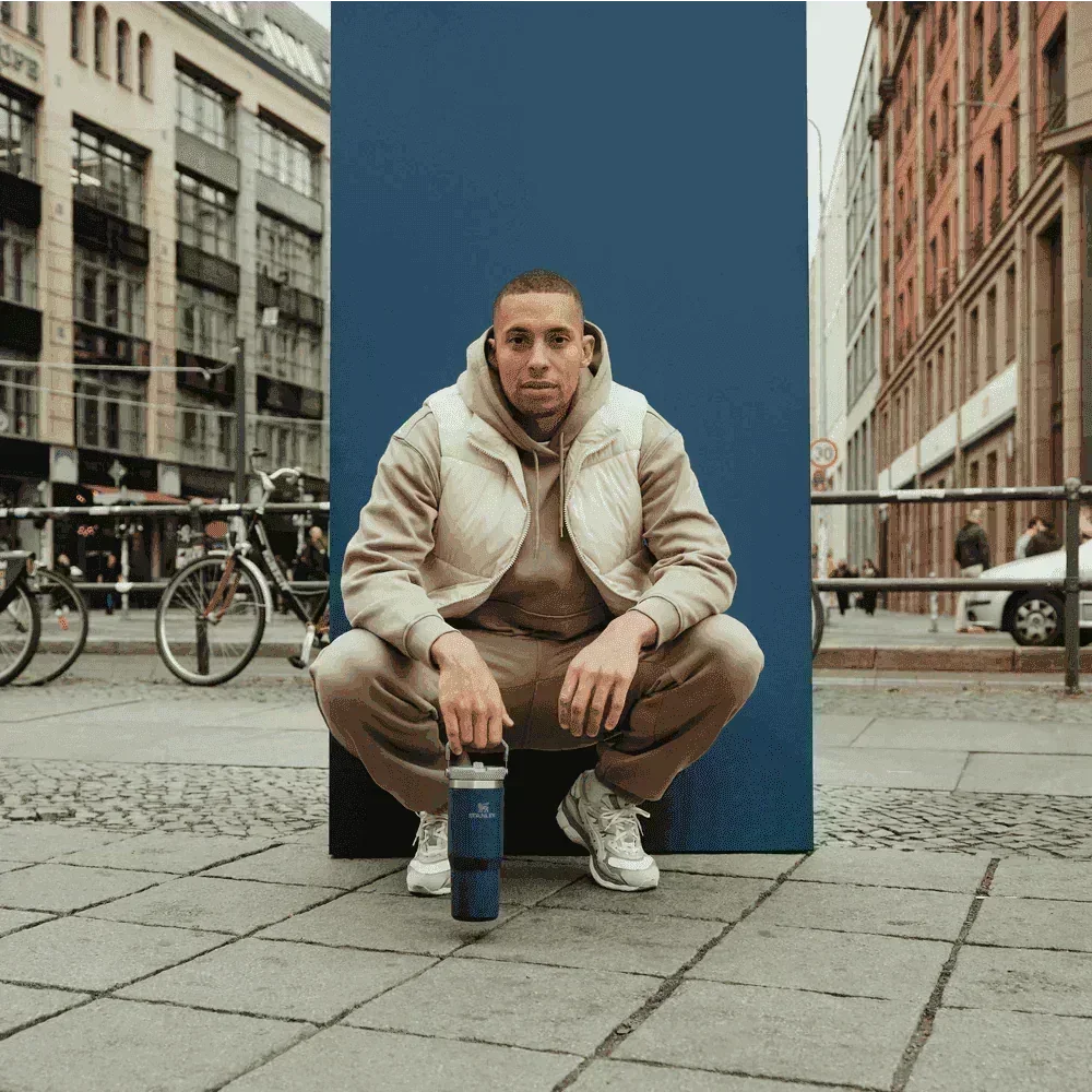 Stanley The Iceflow Flip Straw Tumbler Pipetli Termos Navy 30 OZ - 0.88L