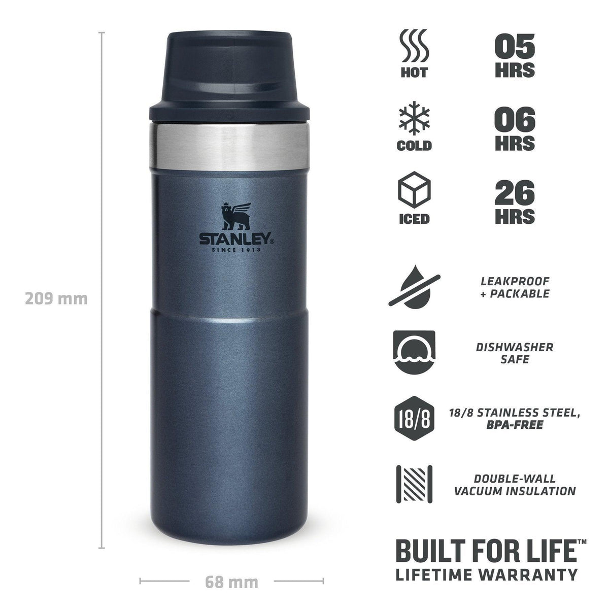 Stanley The Trigger-Action Travel Mug Lacivert 0.35 L