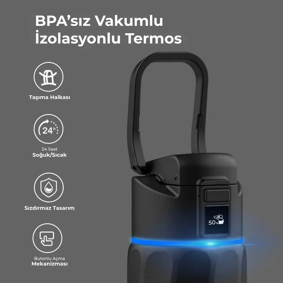 WaterH Boost Akıllı Termos 0.7L/24oz Siyah