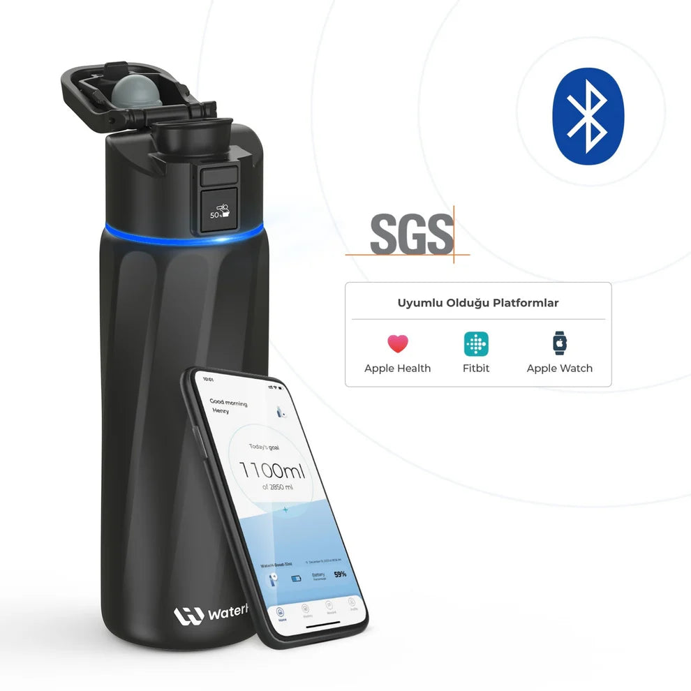 WaterH Boost Akıllı Termos 0.7L/24oz Siyah