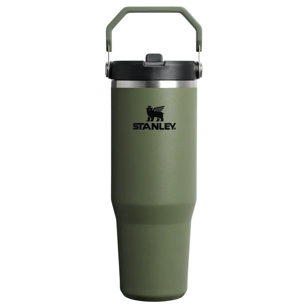 Stanley The Iceflow Flip Straw Tumbler Pipetli Termos Dried Pine (Haki) 0.89L