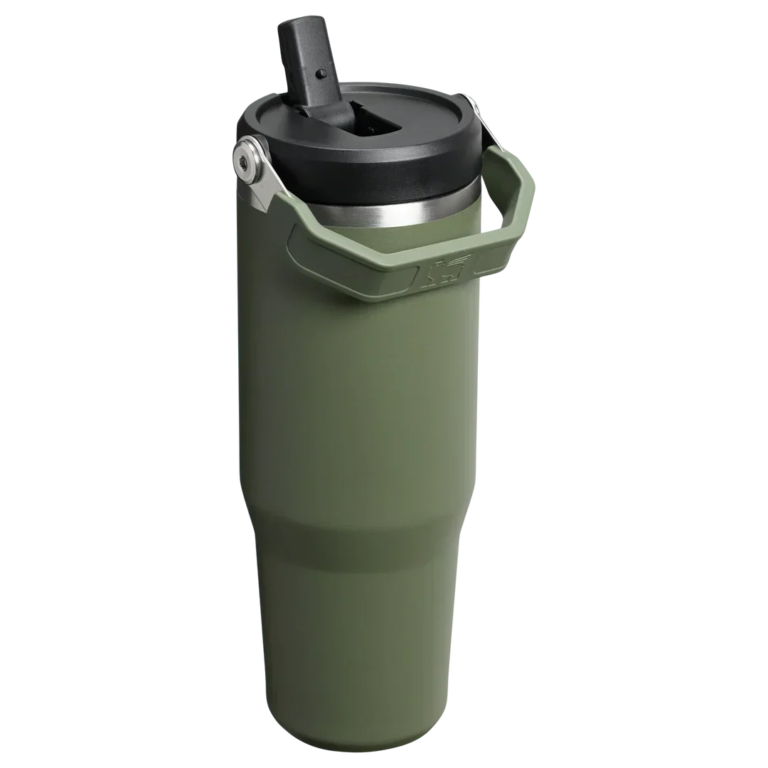 Stanley The Iceflow Flip Straw Tumbler Pipetli Termos Dried Pine (Haki) 0.89L